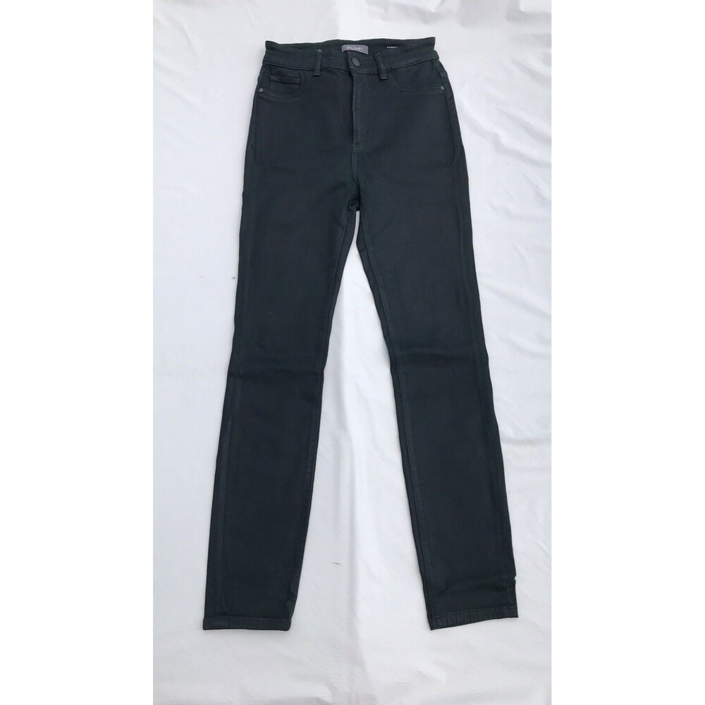 DL1961 Mara Striaght Mid Rise Sculpt Ankle Dark Green Denim Jeans Size 28